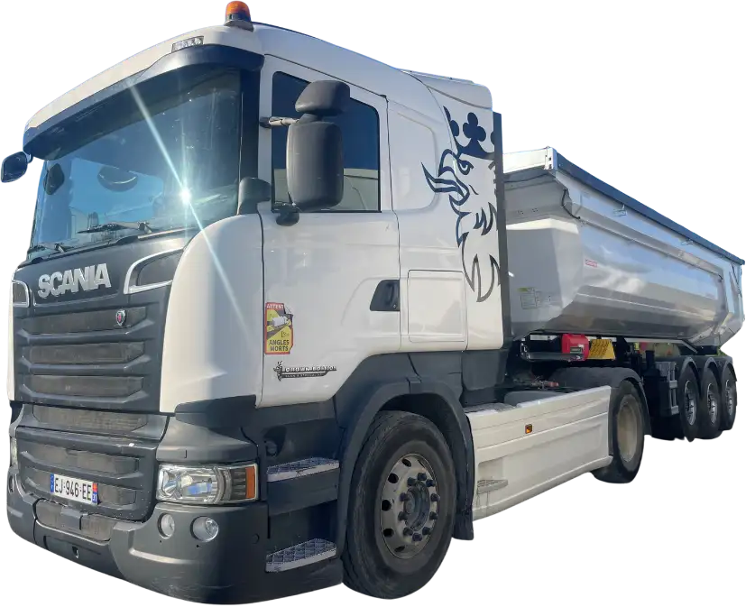 Camion transport benne de la flotte TPS (marque Scania)
